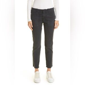 Nili Lotan Womens Jenna Pants Twill Cotton Black Size 8 Classic Crop Stretch